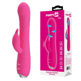 Party Up ERIC Rotating Beads Vibrator - Pink - Pink 20.5 cm USB Rechargeable Rabbit Vibrator with Rotating Bead Shaft - Mr and Mrs D's