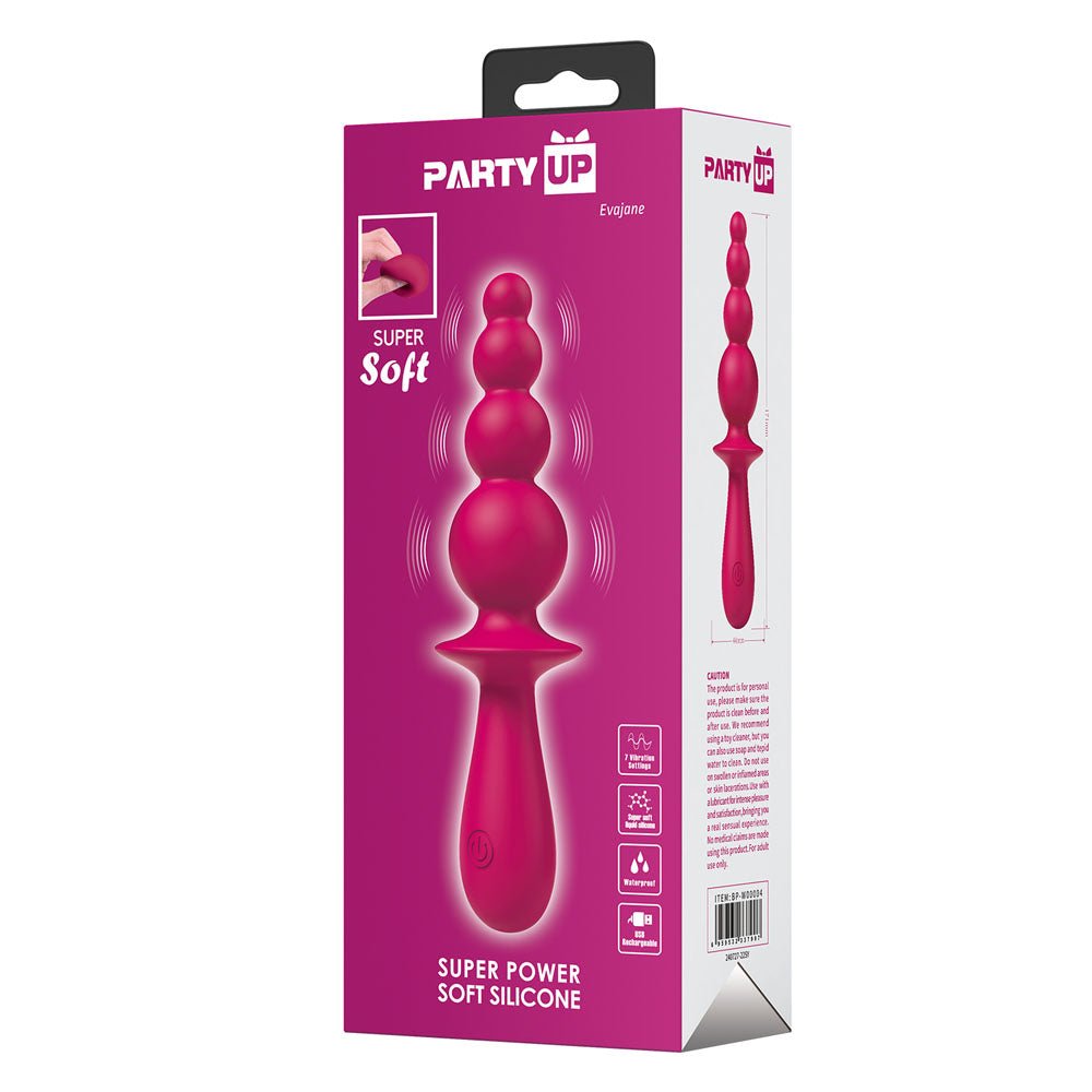 Party Up EVAJANE - Pink - Pink 17.1 cm USB Rechargeable Beaded Vibrator - Mr and Mrs D's
