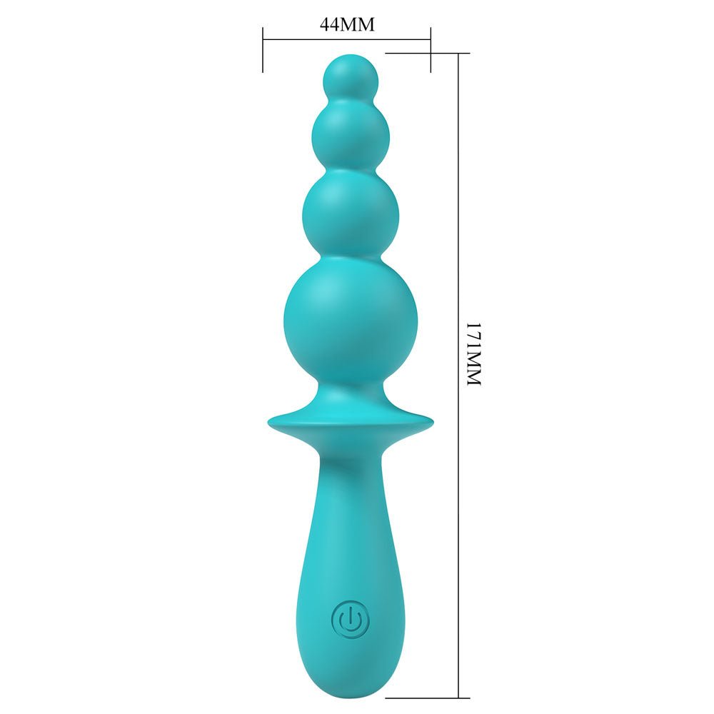Party Up EVAJANE - Teal - Teal 17.1 cm USB Rechargeable Beaded Vibrator - Mr and Mrs D's