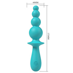 Party Up EVAJANE - Teal - Teal 17.1 cm USB Rechargeable Beaded Vibrator - Mr and Mrs D's
