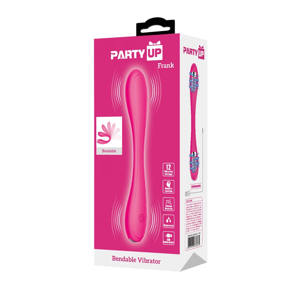 Party Up FRANK Bendable Vibe - Pink - Pink 17.1 cm Bendable Vibrator - Mr and Mrs D's