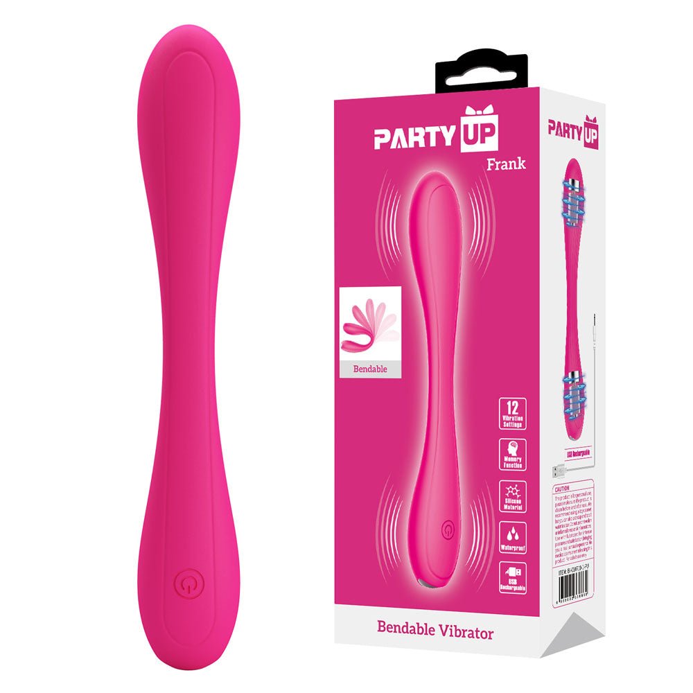 Party Up FRANK Bendable Vibe - Pink - Pink 17.1 cm Bendable Vibrator - Mr and Mrs D's
