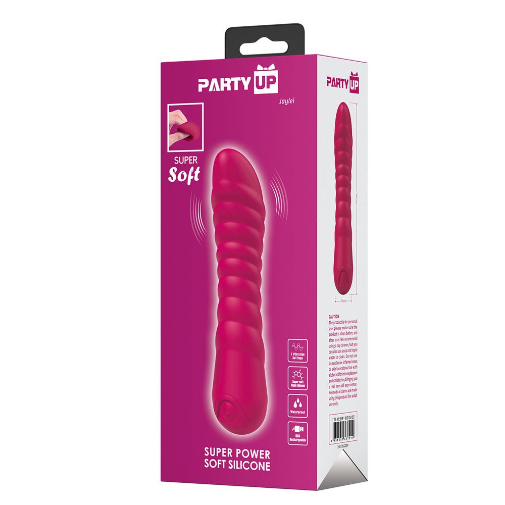 Party Up JAYLEI - Pink - Pink 14.6 cm USB Rechargeable Vibrator - Mr and Mrs D's