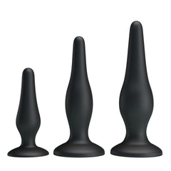 Party Up JERRY Butt Plug Set - Black Butt Plugs - Set of 3 Sizes - Mr and Mrs D's