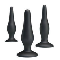 Party Up JERRY Butt Plug Set - Black Butt Plugs - Set of 3 Sizes - Mr and Mrs D's