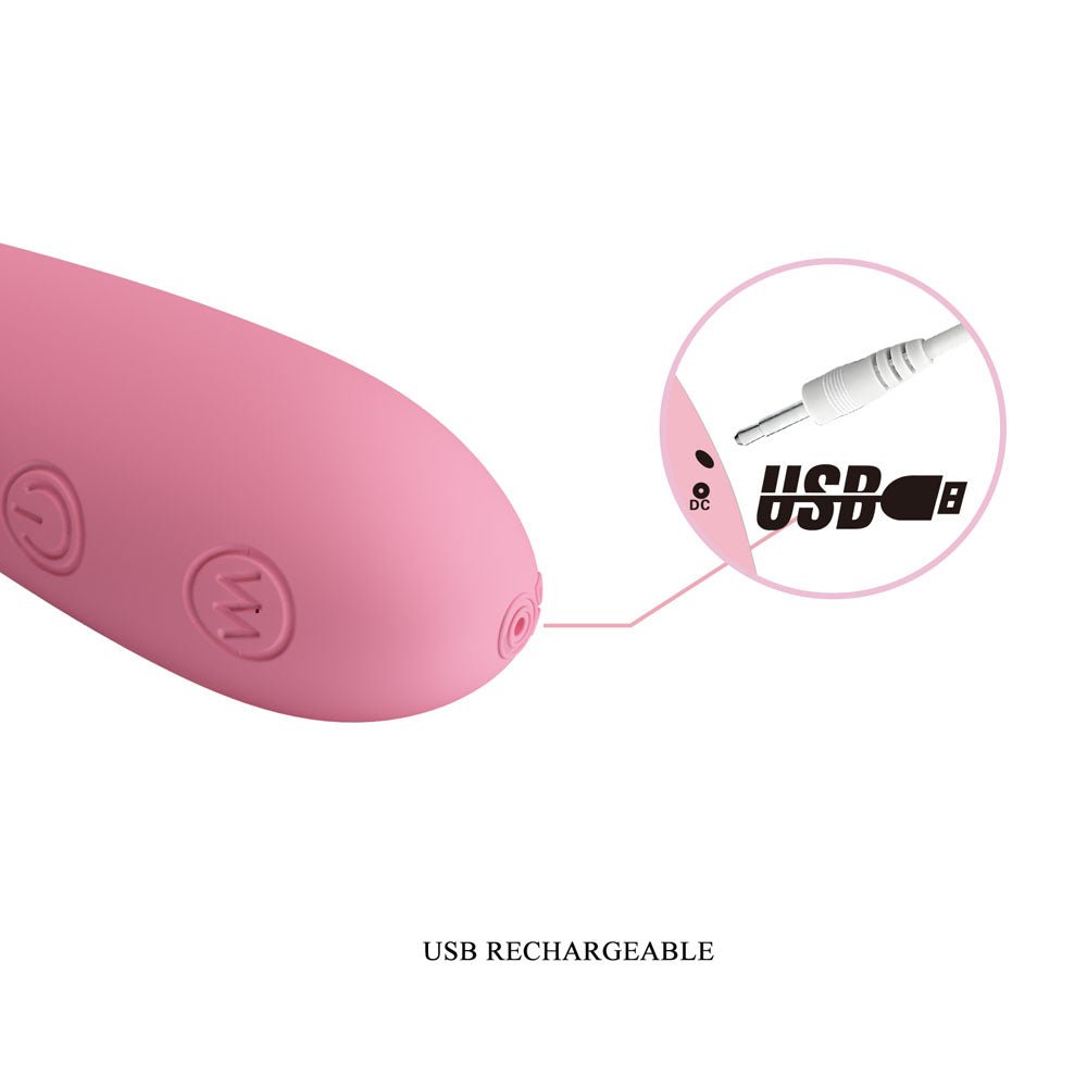 Party Up JOHN Flexible Vibe - Pink - Pink 16 cm USB Rechargeable Vibrator - Mr and Mrs D's