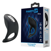 Party Up KING Rechargeable Cock Ring - Black USB Rechargeable Cock Ring - Mr and Mrs D's