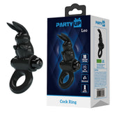 Party Up LEO Vibrating Cock Ring - Black Vibrating Cock Ring - Mr and Mrs D's