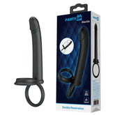 Party Up MARTIN Double Penetrator - Black Cock & Ball Rings with Double Penetrator - Mr and Mrs D's