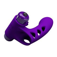 Party Up MIKE Finger Vibe - Purple - Purple Vibrating Finger Vibrator - Mr and Mrs D's