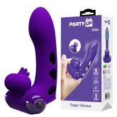 Party Up MIKE Finger Vibe - Purple - Purple Vibrating Finger Vibrator - Mr and Mrs D's