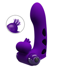 Party Up MIKE Finger Vibe - Purple - Purple Vibrating Finger Vibrator - Mr and Mrs D's