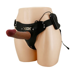 Party Up NELSON Vibrating Strap - On - Brown 17.5 cm Vibrating Hollow Strap - On - Mr and Mrs D's