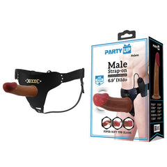 Party Up NELSON Vibrating Strap - On - Brown 17.5 cm Vibrating Hollow Strap - On - Mr and Mrs D's