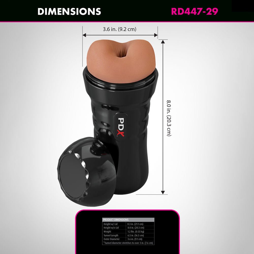 PDX Wet Bussies Super Bangin Butt - Brown Anal Stroker - Mr and Mrs D's