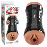 PDX Wet Pussies Super Flip - A - Pussy Over - Brown Dual Ended Stroker (Vagina & Ass) - Mr and Mrs D's