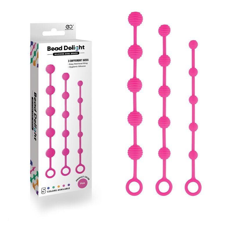 - Pink Anal Beads - Set of 3 Sizes - Mr and Mrs D's