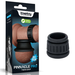 Pinnacle Pro Twin Grip Enhancer - Black Cock & Balls Ring - COCK RINGS - Mr and Mrs D's
