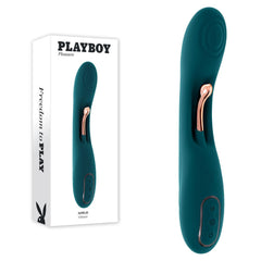 Playboy Pleasure AURELIE - Green 22.7 cm USB Rechargeable Vibrator with Internal Flicker - Mr and Mrs D's