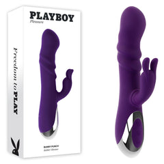 Playboy Pleasure BUNNY PUNCH - Purple 24.4 cm USB Rechargeable Twirling Rabbit Vibrator - Mr and Mrs D's