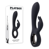 Playboy Pleasure LATE NIGHT BUNNY - Black 20 cm USB Rechargeable Rabbit Vibrator - Mr and Mrs D's