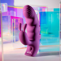 Playboy Pleasure LEND A HAND - Purple USB Rechargeable Finger Rabbit Vibrator - STIMULATORS - Mr and Mrs D's