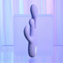 Playboy Pleasure NUBBIN RUBBIN - Purple 24.1 cm USB Rechargeable Thrusting Rabbit Vibrator - VIBRATORS - Mr and Mrs D's