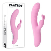 Playboy Pleasure RUB ME RIGHT - Pink 23.2 cm USB Rechargeable Thrusting Rabbit Vibrator - VIBRATORS - Mr and Mrs D's