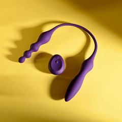 Playboy Pleasure THIS & THAT Flexible Dual Ended Vibrator - Purple 60 cm USB Rechargeable - VIBRATORS - Mr and Mrs D's