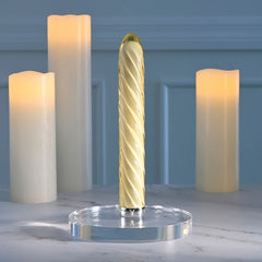 Playboy Pleasure TWIST OF FATE - Yellow Glass 17.5 cm USB Rechargeable Vibrator - VIBRATORS - Mr and Mrs D's