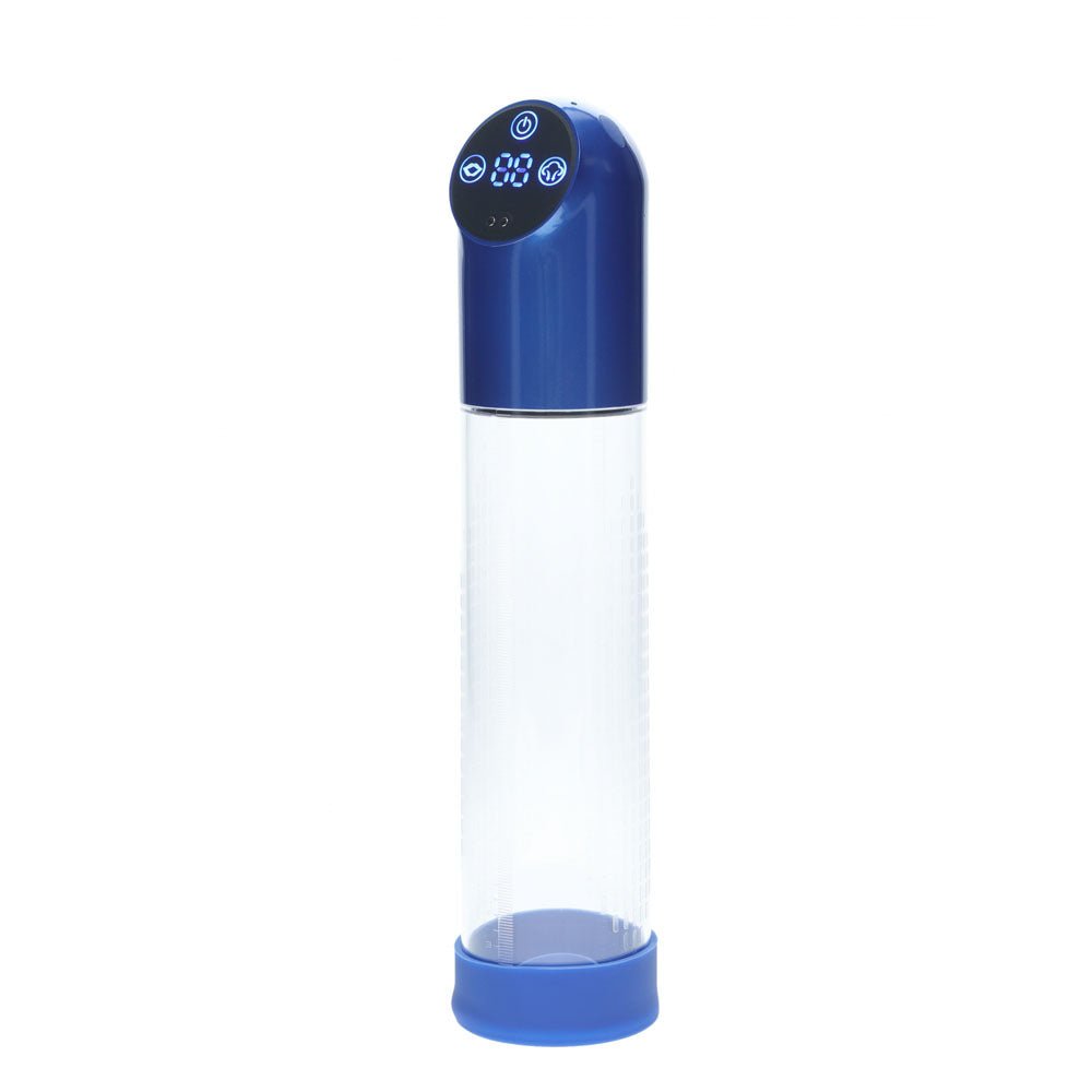 PUMPED Automatic Waterproof Penis Pump - Blue/Clear USB Rechargeable - Mr and Mrs D's