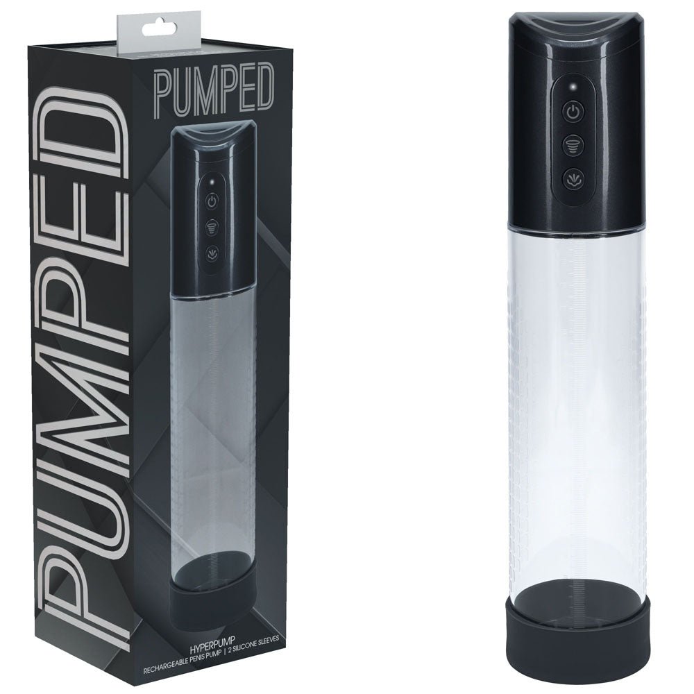 PUMPED Hyperpump Automatic Penis Pump - Gunmetal - Gunmetal Grey USB Rechargeable - Mr and Mrs D's