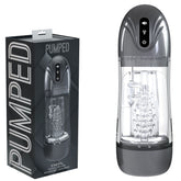 PUMPED SonicPull - Sucking And Vibrating Auto Masturbator Gunmetal Grey/Clear USB Rechargeable - Mr and Mrs D's