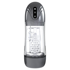PUMPED SonicPull - Sucking And Vibrating Auto Masturbator Gunmetal Grey/Clear USB Rechargeable - Mr and Mrs D's