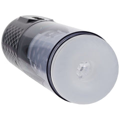 PUMPED Vortex - Sucking Rotating and Thrusting Auto Masturbator Gunmetal Grey/Clear USB Rechargeable - Mr and Mrs D's