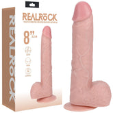 REALROCK 20cm Vibrating + Rotating Cock + Balls - Flesh Dildo - Mr and Mrs D's