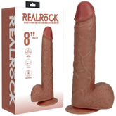 REALROCK 20cm Vibrating + Rotating Cock + Balls - Tan Dildo - Mr and Mrs D's