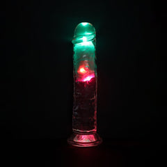 REALROCK 8'' Clear Wireless LED Vibrating Dong – USB Rechargeable 22cm with Remote - Mr and Mrs D's