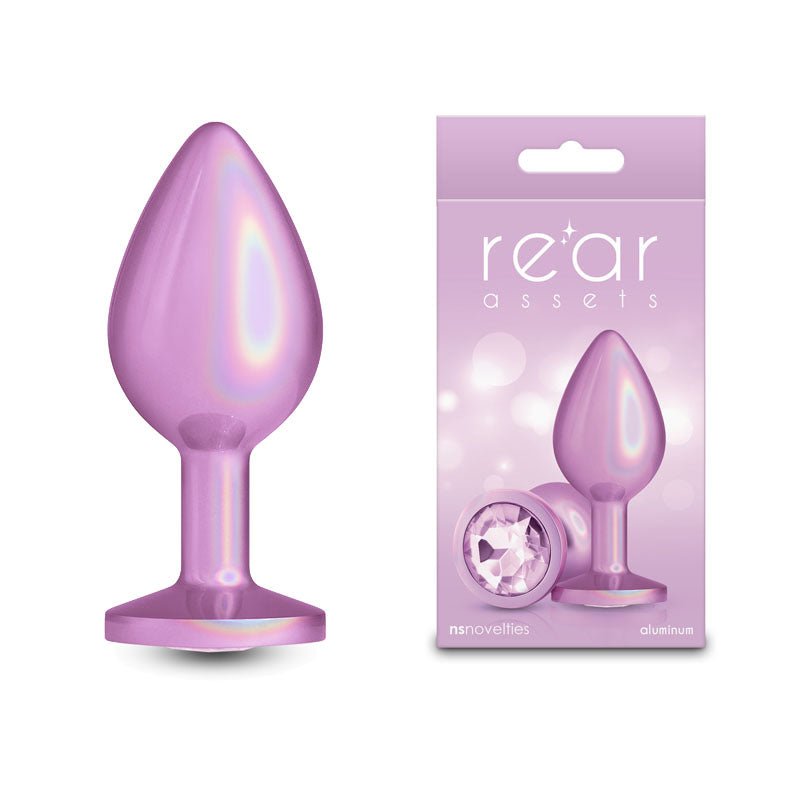 Rear Assets Iridescent Pink - Medium - Iridescent Pink 8.2 cm Medium Butt Plug - Mr and Mrs D's