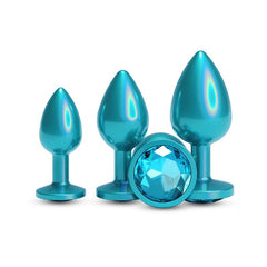 Rear Assets Metallic Butt Plugs Trainer Kit - Iridescent Teal - Set of 3 Sizes - ANAL TOYS - Mr and Mrs D's
