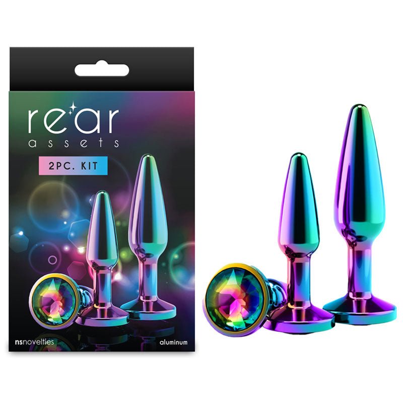 Rear Assets Tapered Trainer Kit - Multicoloured Metal Butt Plugs - Set of 2 Sizes - ANAL TOYS - Mr and Mrs D's