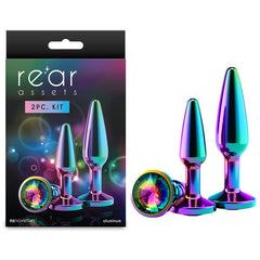 Rear Assets Tapered Trainer Kit - Multicoloured Metal Butt Plugs - Set of 2 Sizes - ANAL TOYS - Mr and Mrs D's