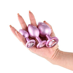 Rear Assets Trainer Kit - Iridescent Pink - Iridescent Pink Metallic Butt Plugs - Set of 3 Sizes - ANAL TOYS - Mr and Mrs D's