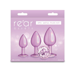 Rear Assets Trainer Kit - Iridescent Pink - Iridescent Pink Metallic Butt Plugs - Set of 3 Sizes - Mr and Mrs D's