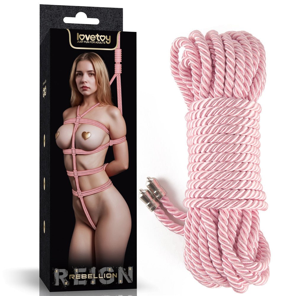 Rebellion Reign Silky Bondage Rope - Pink - Pink Bondage Rope - 10 metre length - BONDAGE - TOYS - Mr and Mrs D's