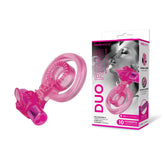 Rechargeable Duo Cock Ring with Clit Tickler Pink - Mr and Mrs D's