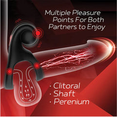 Red Dot Rings - V2 - Black Vibrating Cock & Ball Ring with Remote - COCK RINGS - Mr and Mrs D's