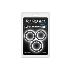 Renegade 3pc Slim Rings - Black - Black Cock Rings - Set of 3 Sizes - Mr and Mrs D's