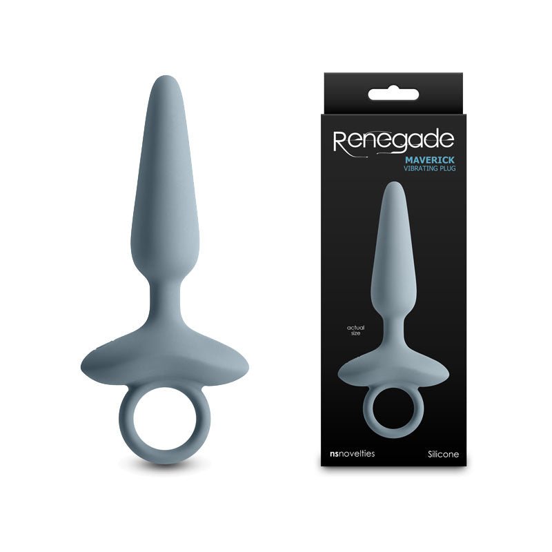 Renegade Maverick - Grey - Grey 15 cm USB Rechargeable Vibrating Butt Plug - Mr and Mrs D's