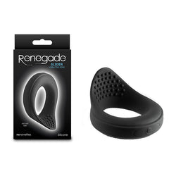 Renegade Slider - Black - Black USB Rechargeable Vibrating Cock Ring - Mr and Mrs D's